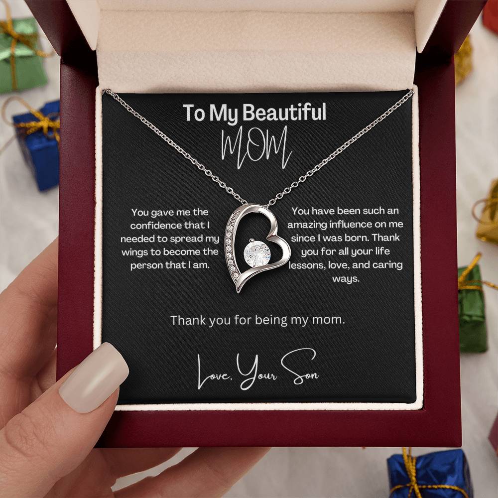 My Beautiful Mom | Thank You | Love Heart Necklace