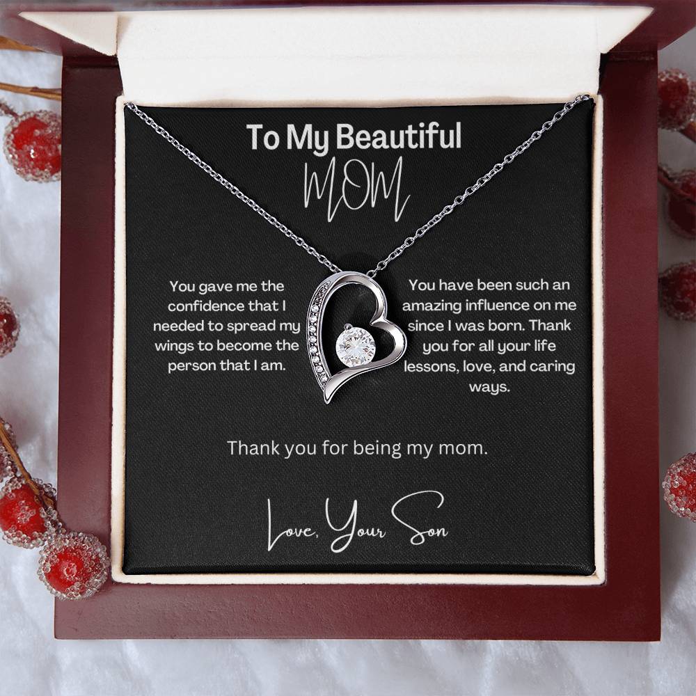 My Beautiful Mom | Thank You | Love Heart Necklace