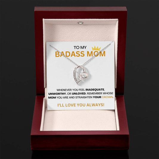Badass Mom - Forever Love Heart Necklace