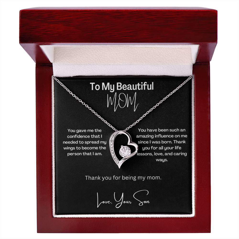 My Beautiful Mom | Thank You | Love Heart Necklace