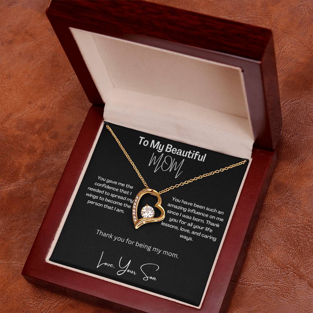 My Beautiful Mom | Thank You | Love Heart Necklace