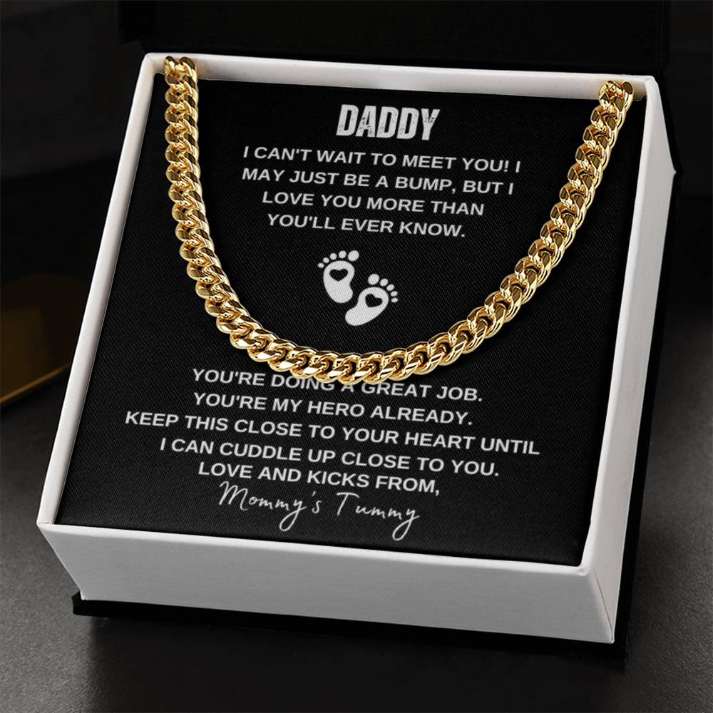 Can't Wait To Meet You | Cuban Link Chain | Mommy's Tummy
