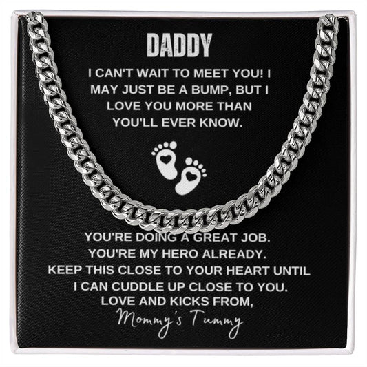 Can't Wait To Meet You | Cuban Link Chain | Mommy's Tummy