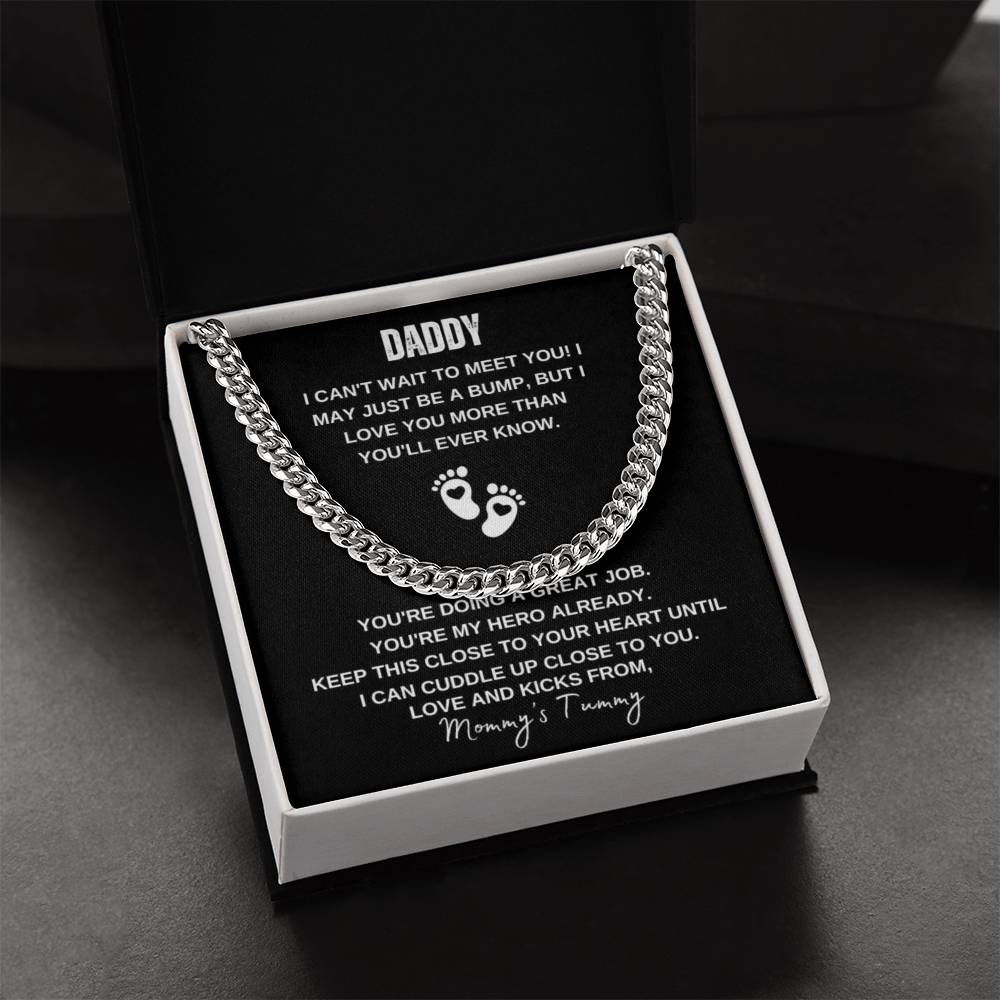 Can't Wait To Meet You | Cuban Link Chain | Mommy's Tummy
