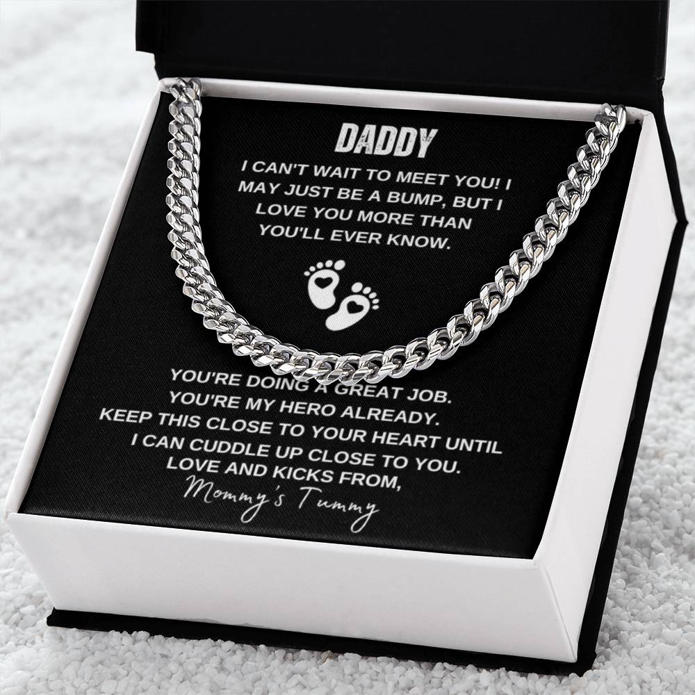 Can't Wait To Meet You | Cuban Link Chain | Mommy's Tummy