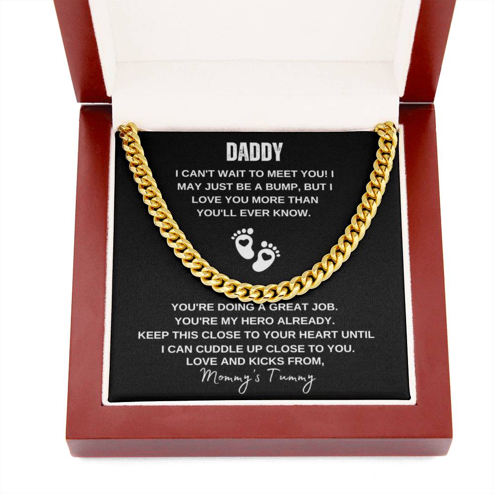 Can't Wait To Meet You | Cuban Link Chain | Mommy's Tummy