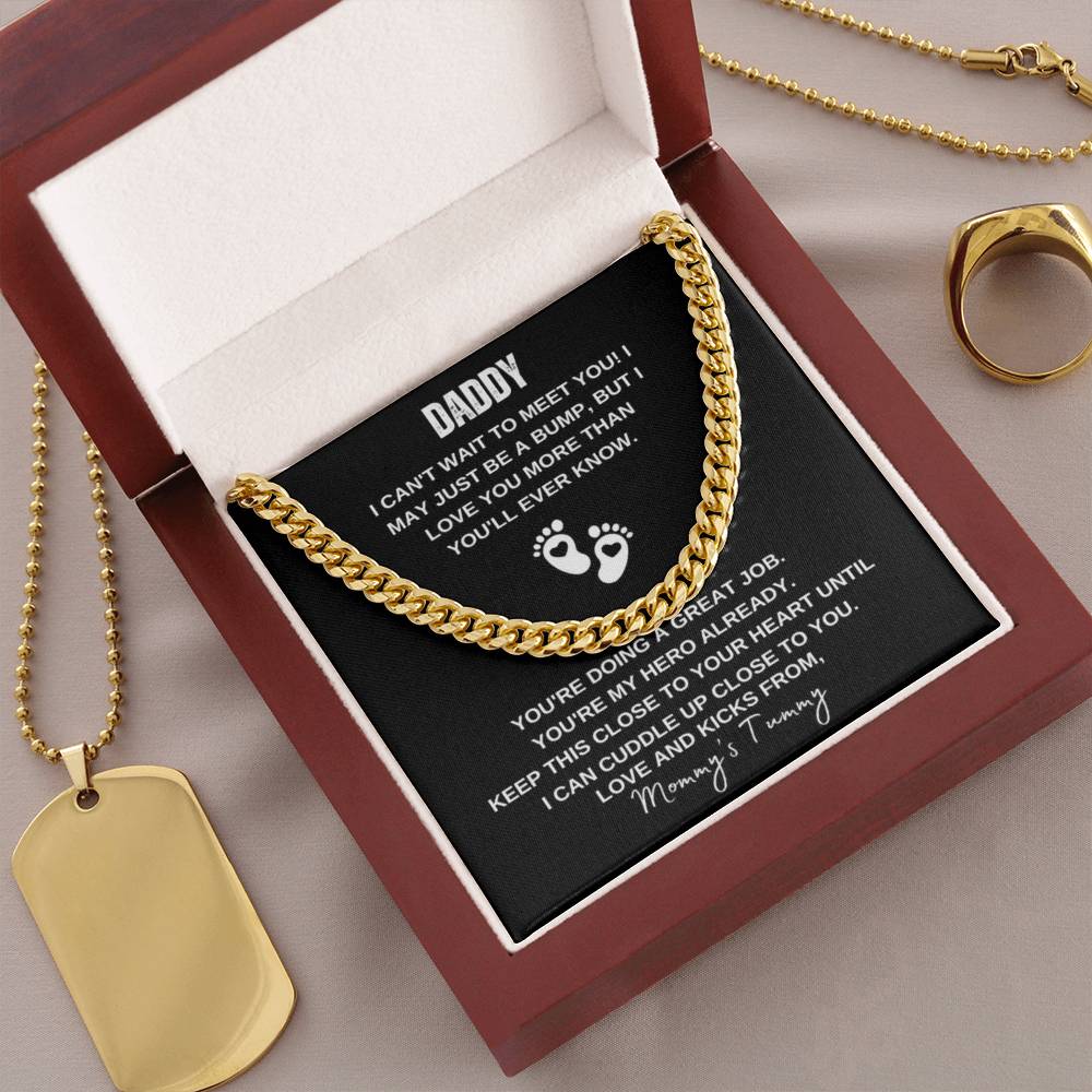 Can't Wait To Meet You | Cuban Link Chain | Mommy's Tummy
