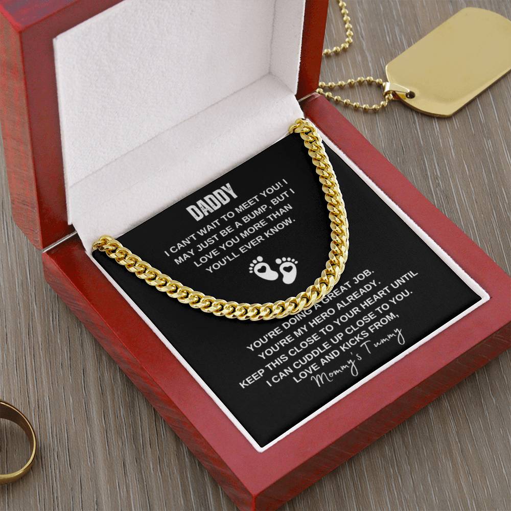 Can't Wait To Meet You | Cuban Link Chain | Mommy's Tummy