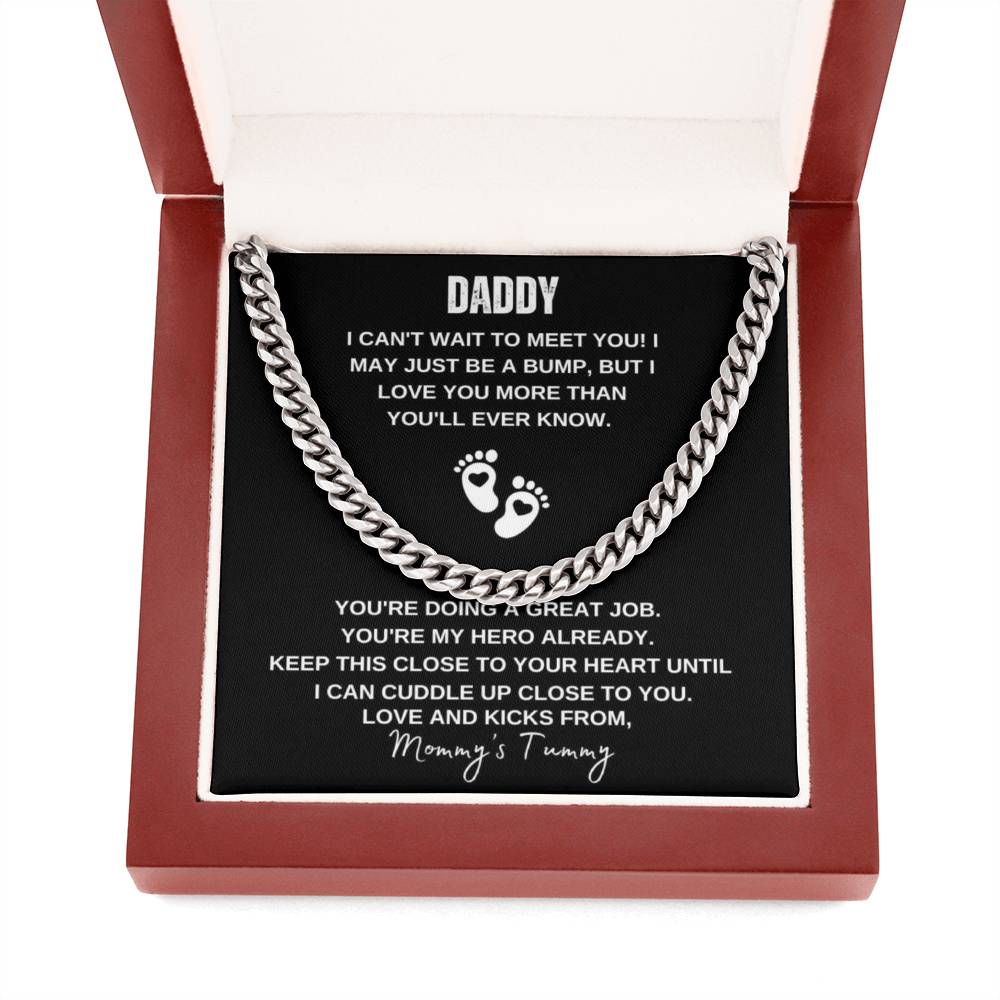 Can't Wait To Meet You | Cuban Link Chain | Mommy's Tummy
