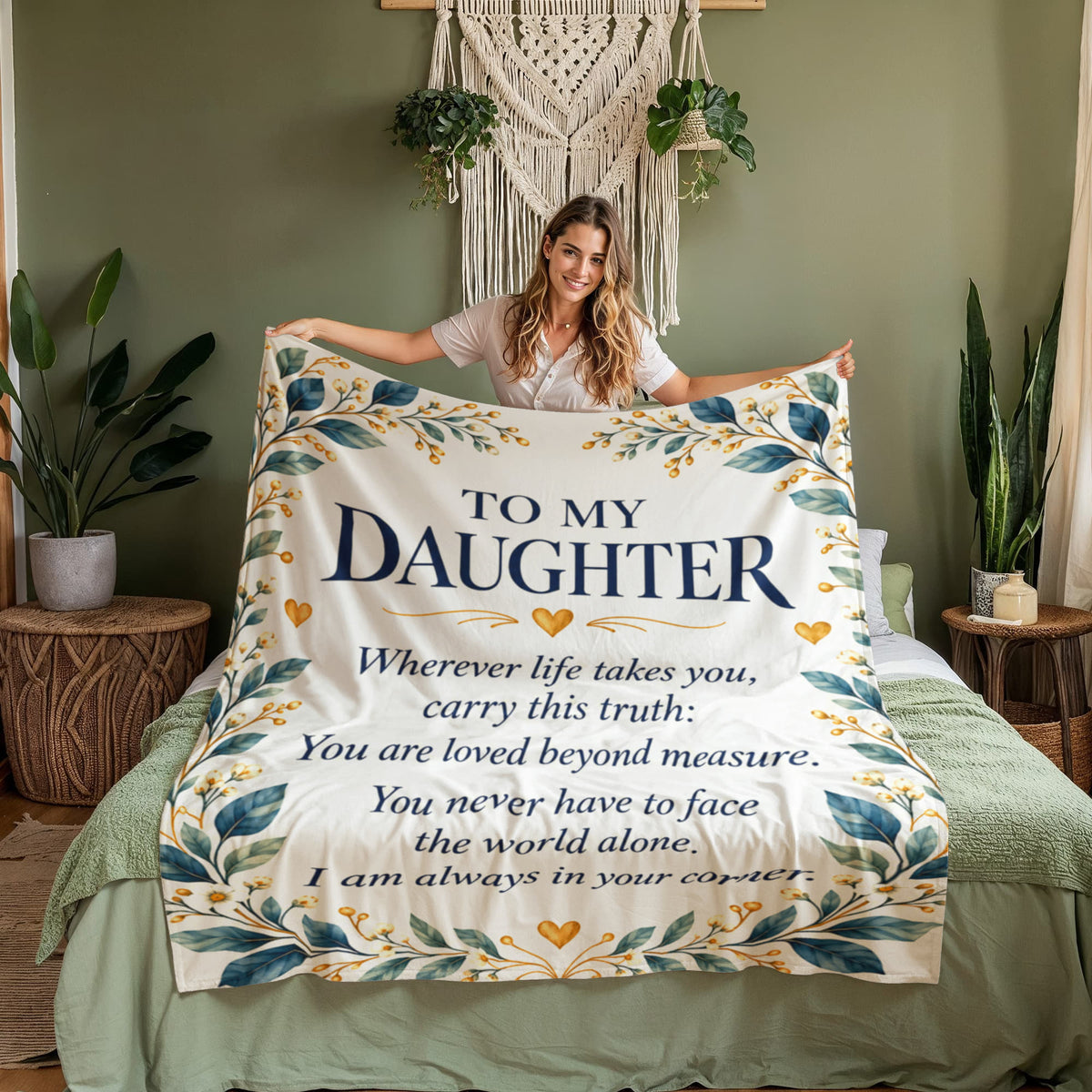 To My Daughter | Always Beside You | Coral Fleece Blanket
