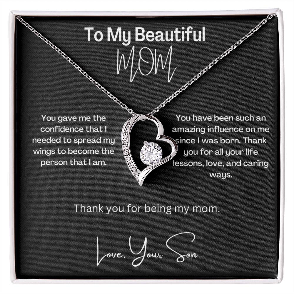 My Beautiful Mom | Thank You | Love Heart Necklace