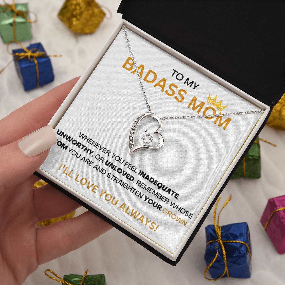 Badass Mom - Forever Love Heart Necklace