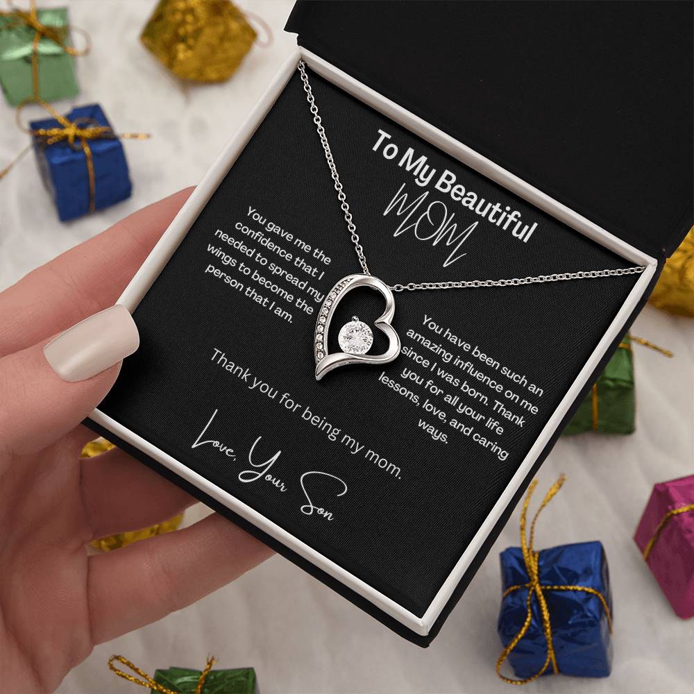 My Beautiful Mom | Thank You | Love Heart Necklace