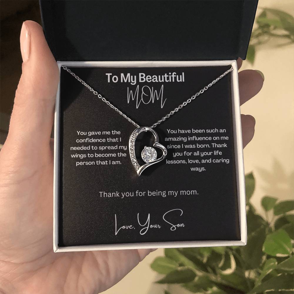 My Beautiful Mom | Thank You | Love Heart Necklace