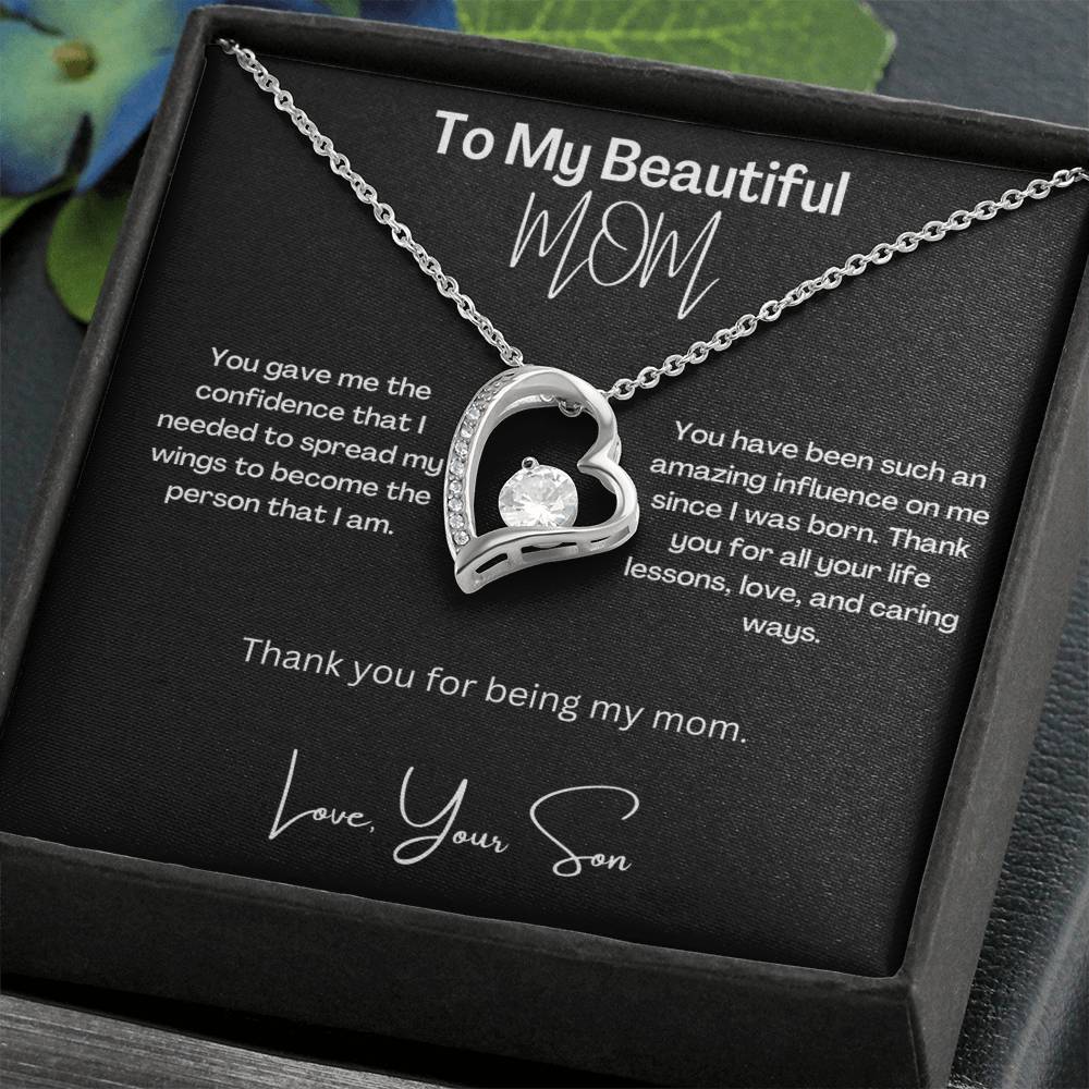 My Beautiful Mom | Thank You | Love Heart Necklace
