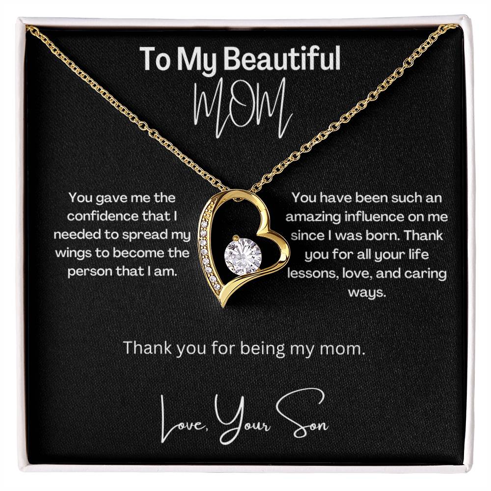 My Beautiful Mom | Thank You | Love Heart Necklace