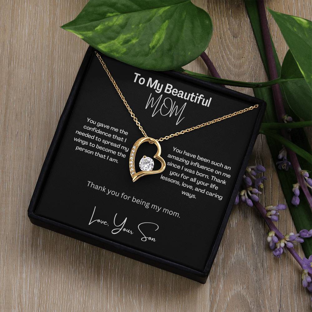 My Beautiful Mom | Thank You | Love Heart Necklace