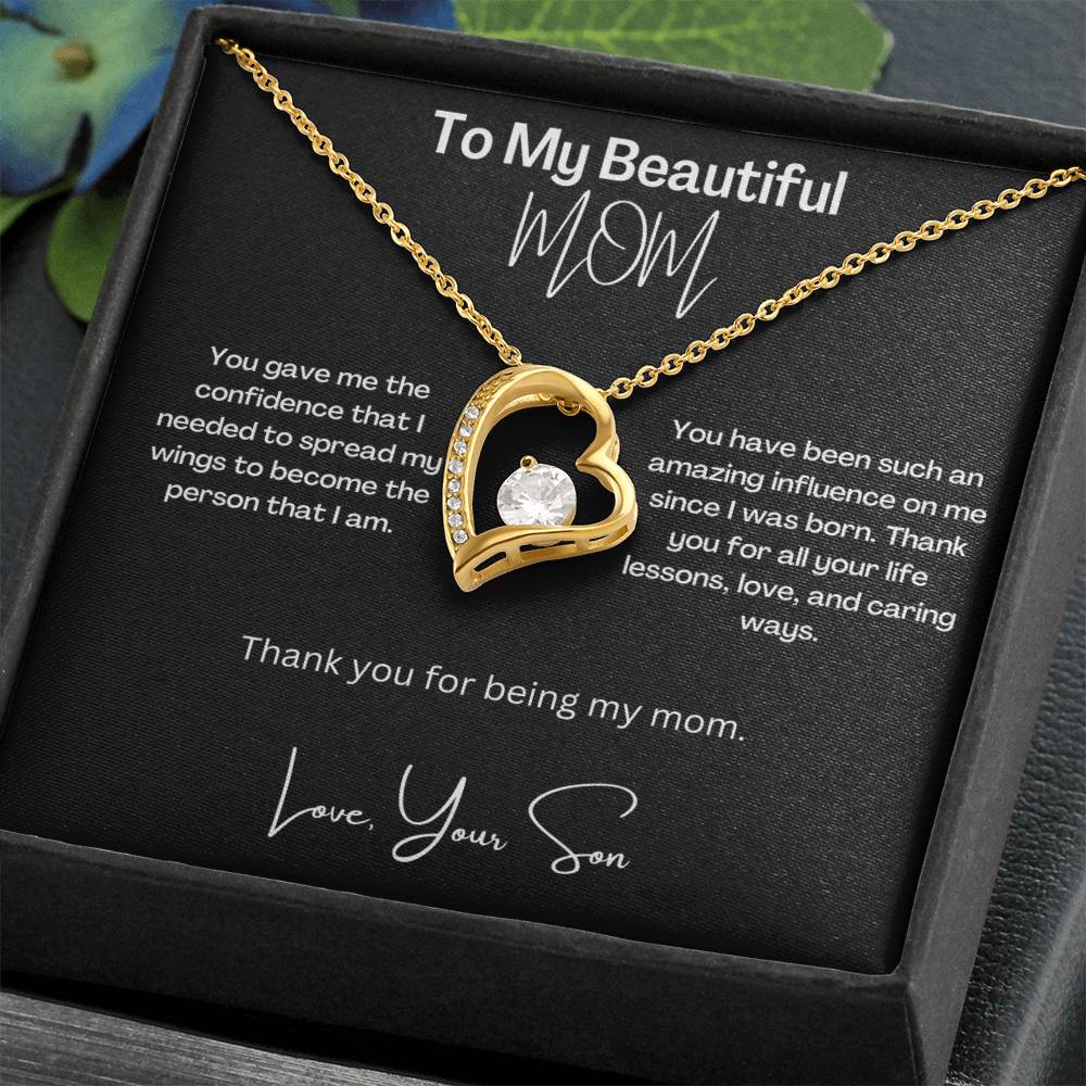My Beautiful Mom | Thank You | Love Heart Necklace