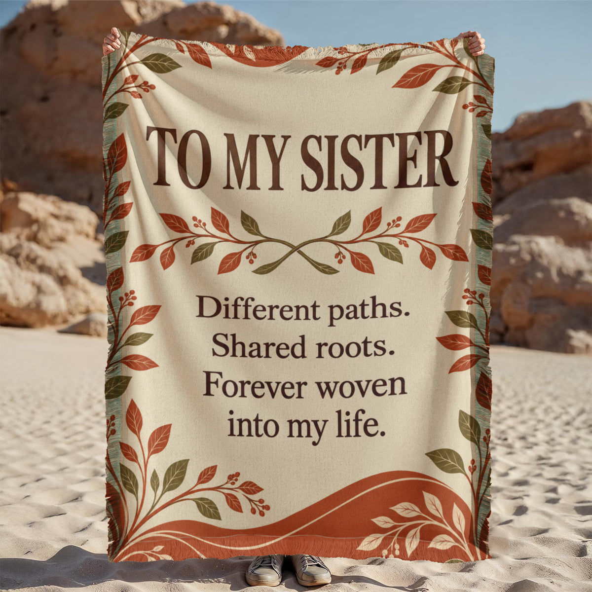 To My Sister | Woven Into My Life | Printed Woven Blanket