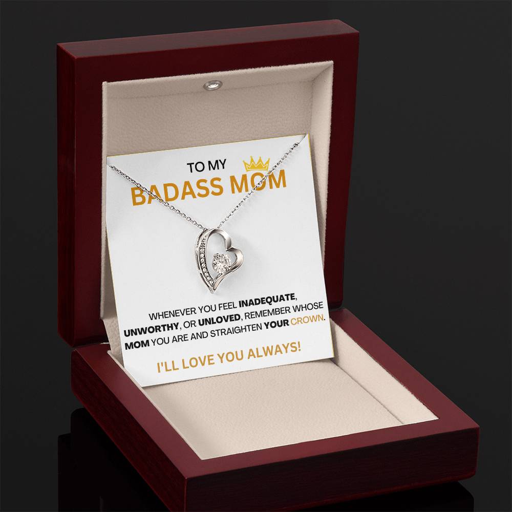 Badass Mom - Forever Love Heart Necklace