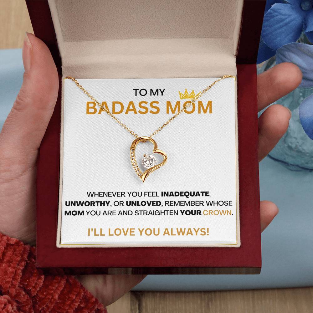 Badass Mom - Forever Love Heart Necklace