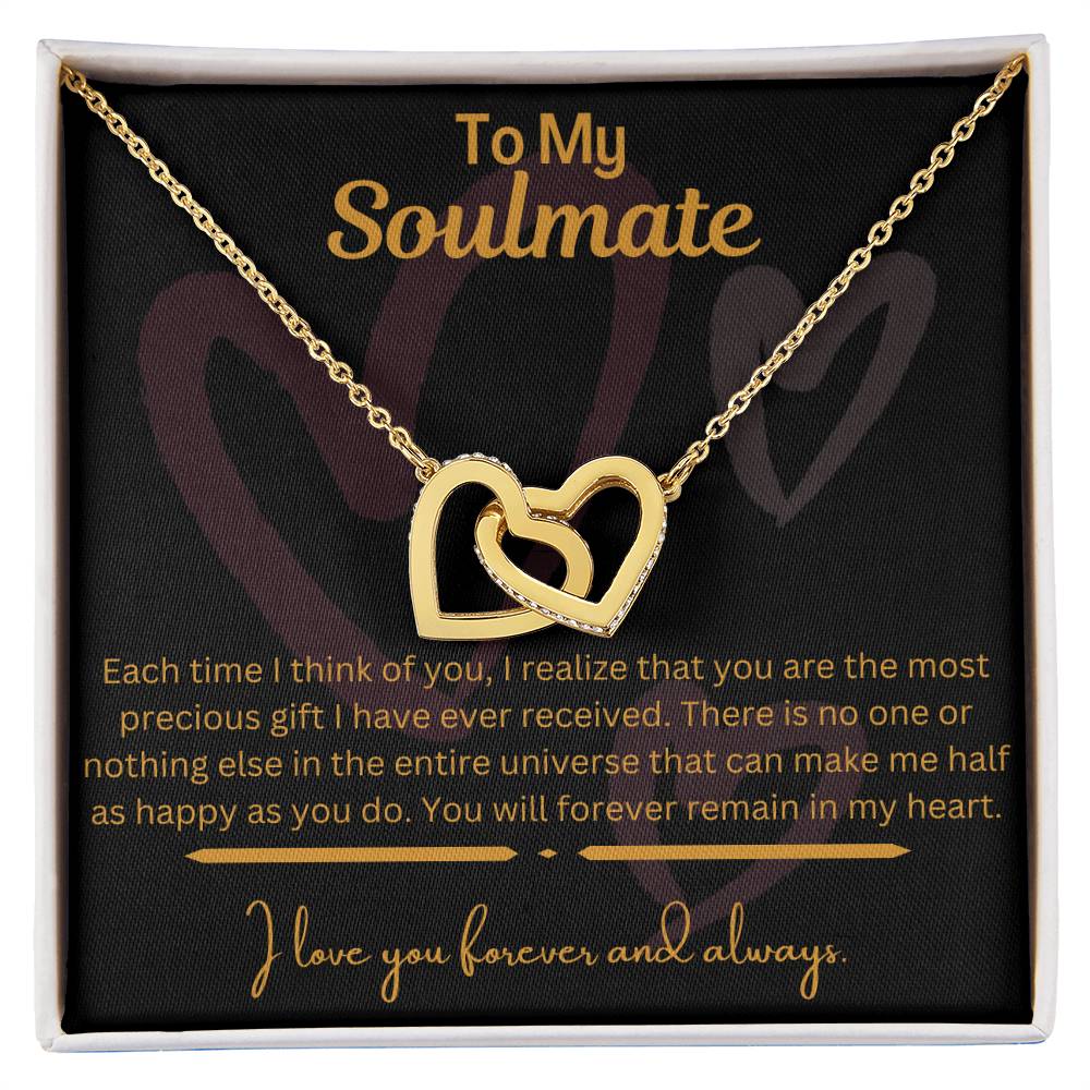 To My Soulmate - Interlocking Hearts Necklace