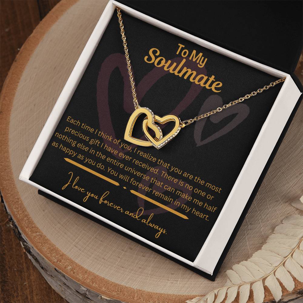 To My Soulmate - Interlocking Hearts Necklace