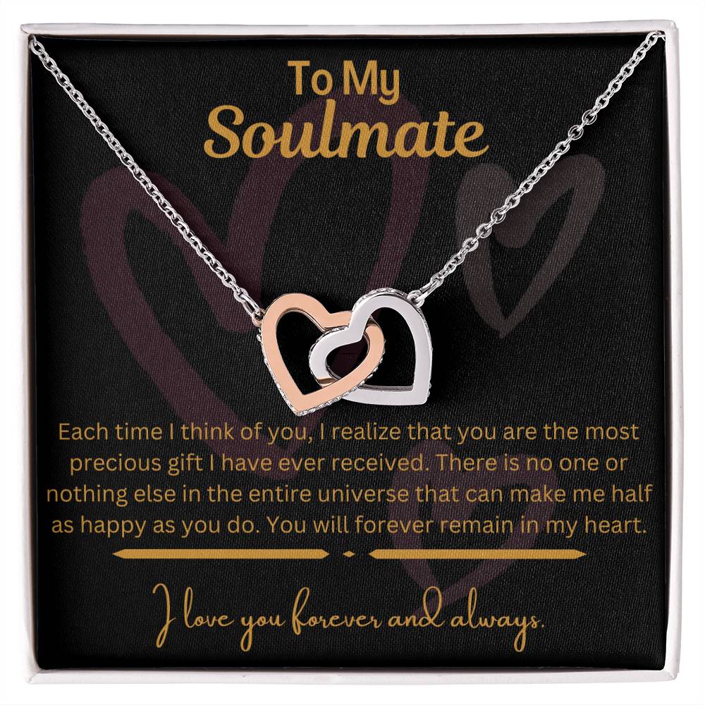 To My Soulmate - Interlocking Hearts Necklace