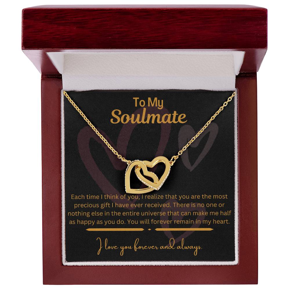 To My Soulmate - Interlocking Hearts Necklace