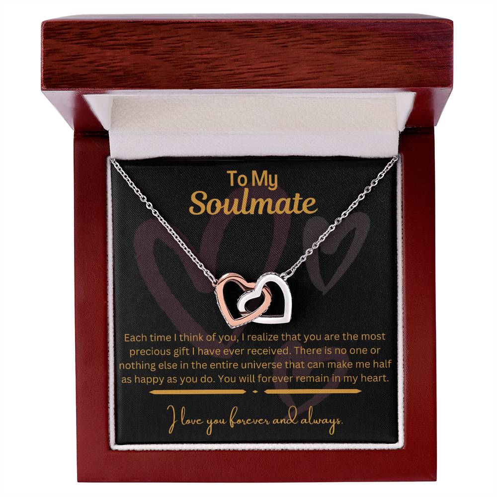 To My Soulmate - Interlocking Hearts Necklace