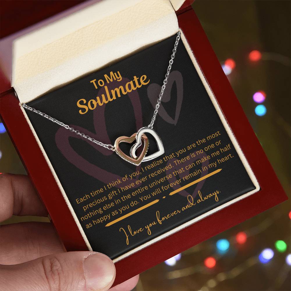 To My Soulmate - Interlocking Hearts Necklace