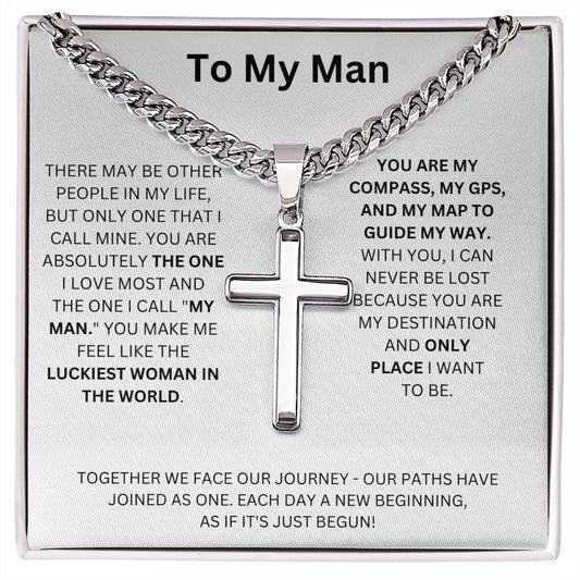 To My Man | Cuban Link Chain with Artisan Cross