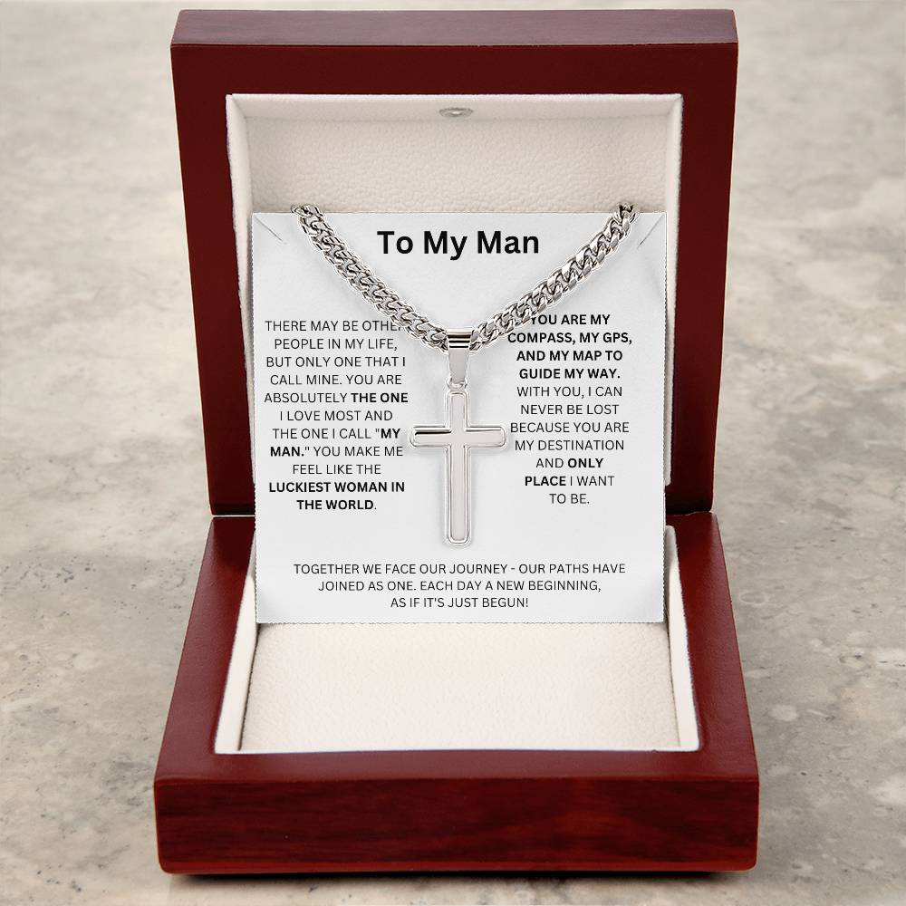 To My Man | Cuban Link Chain with Artisan Cross