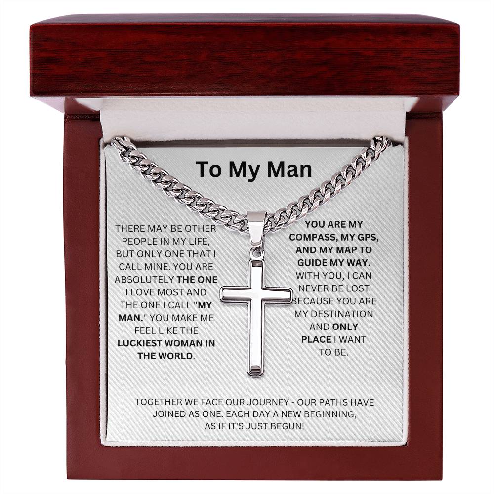 To My Man | Cuban Link Chain with Artisan Cross