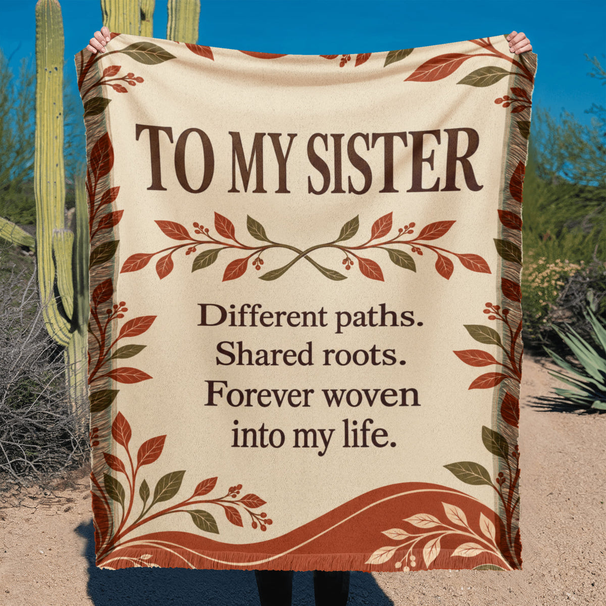 To My Sister | Woven Into My Life | Printed Woven Blanket